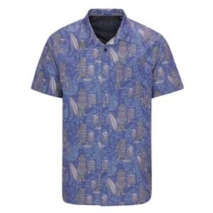 Psycho Tuna Tipsy Tiki Short Sleeve Button Up Shirt in Sodalite Blue